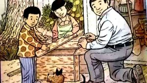 can you find the duck, the bat, and the butterfly hidden in this old family photo?