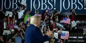 'Literal Fascism': MAGA Rally Crowd Goes Wild as Trump Airs Migrant Arrest Propaganda